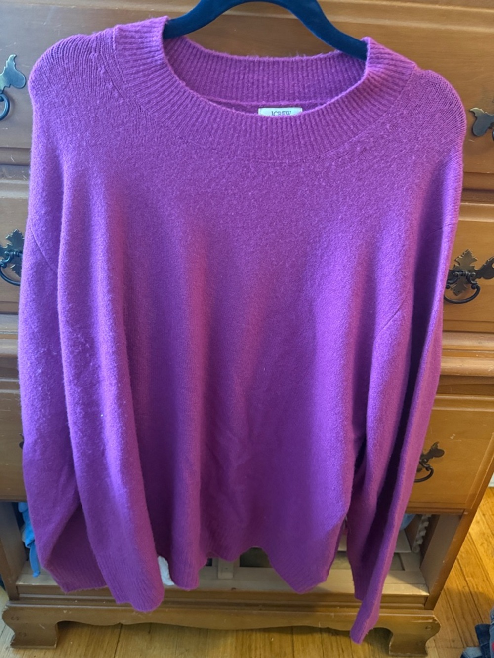 J. Crew Women's Magenta Purple Crewneck Sweater Extra Soft Yarn NWOT 2X (18/20)